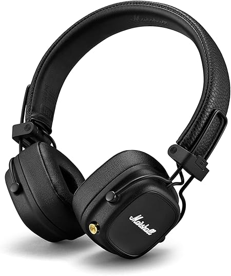 Marshall Major IV Bluetooth Headphones - Foldable Wireless Headphones Bluetooth With 80 Hours of Playtime - Black - Headphones UAE