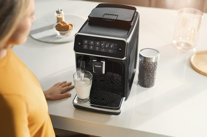 Philips Series 2200 Fully Automatic Espresso Machine - 1500W, 1.8L Water Capacity, Classic Milk Frother, Touch Screen Display, 2 Beverages - EP2220/10 - Electronics UAE