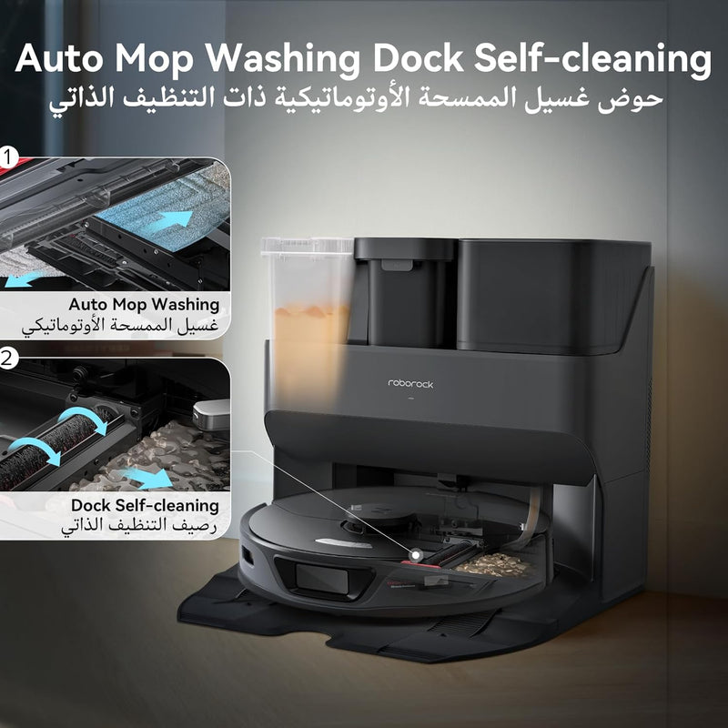 roborock S7 Max Ultra RobotVacuum Cleaner with Auto Mop Washing/AutoDust Emptying/WarmAirDrying/AutoTankRefilling/DockSelf-cleaning Vacuum Cleaner(5500 Pa Active Obstacle Avoidance, App/Voice Control)