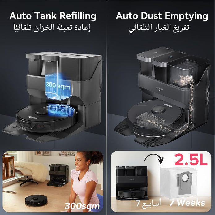 roborock S7 Max Ultra RobotVacuum Cleaner with Auto Mop Washing/AutoDust Emptying/WarmAirDrying/AutoTankRefilling/DockSelf-cleaning Vacuum Cleaner(5500 Pa Active Obstacle Avoidance, App/Voice Control) - Electronics UAE