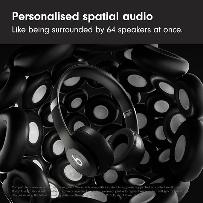 Beats Solo 4 – Wireless Bluetooth On-Ear Headphones, Apple & Android Compatible, Up to 50 hours of Battery Life – Matt Black