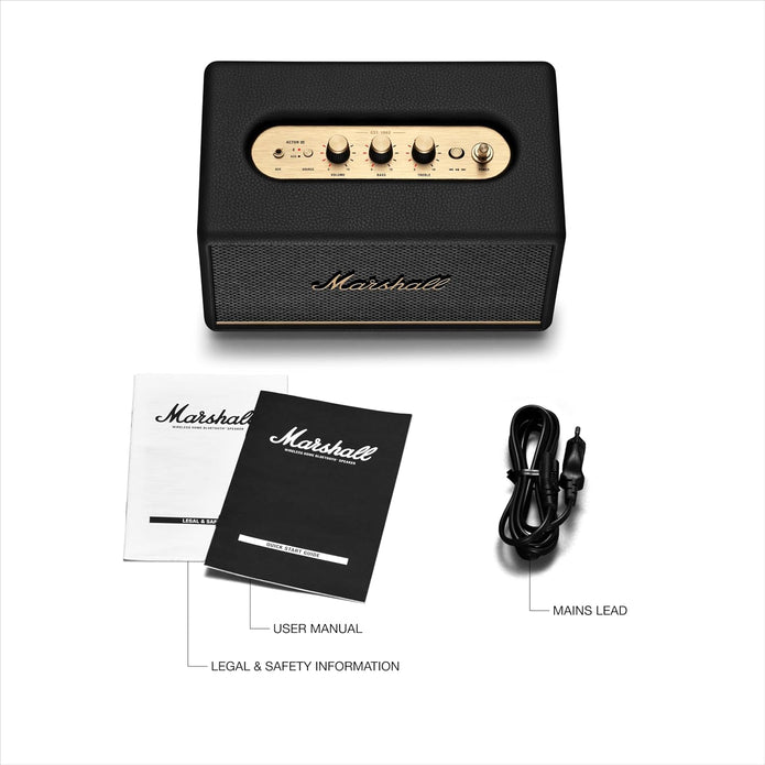 Marshall Acton III Bluetooth Speaker, Wireless - Black - Bluetooth Speaker UAE