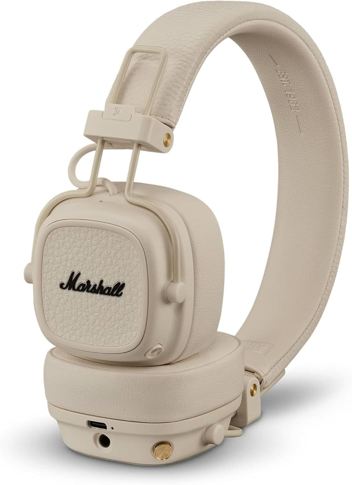 Marshall Major V Bluetooth Headphones - Foldable Bluetooth Wireless Headphones Bluetooth with 100+ Hours of Playtime (Black) - Headphones UAE