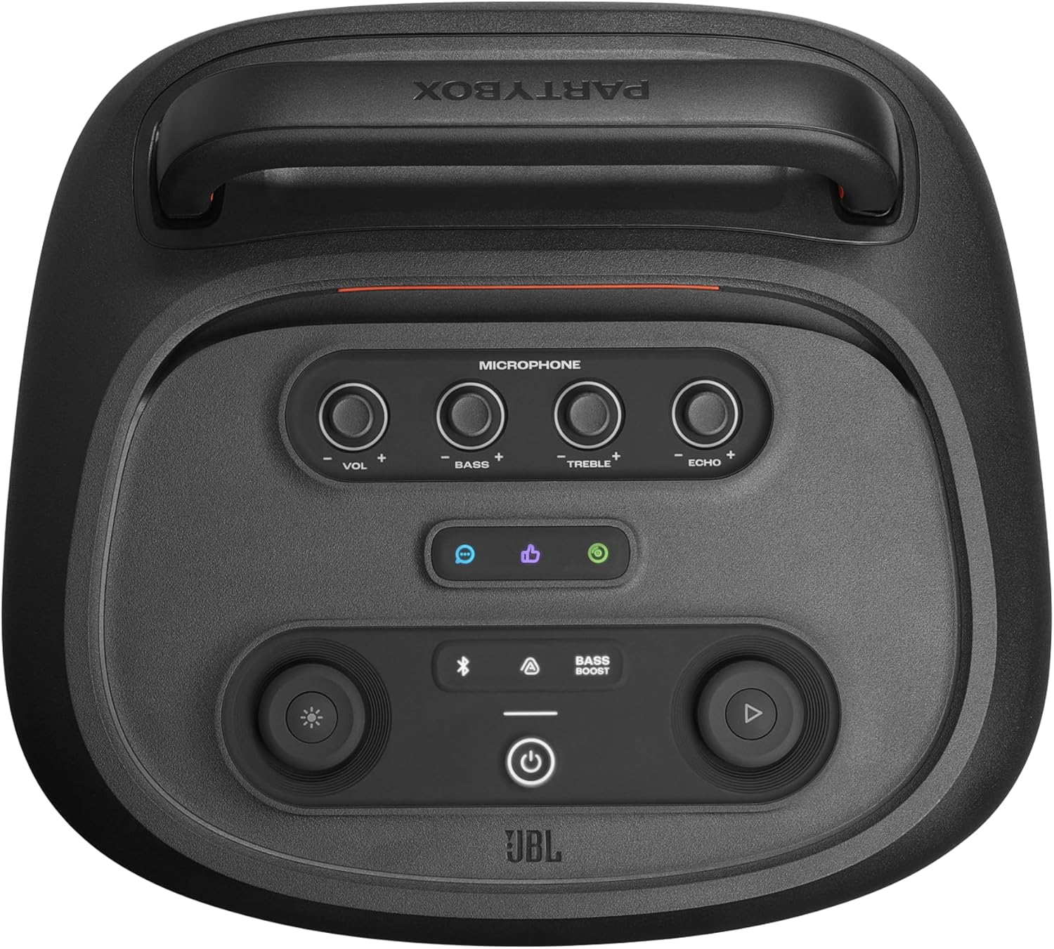 JBL PartyBox 520 Portable Bluetooth Party Speaker with AI Sound Boost, 400W Powerful Sound, Dynamic Light Show, 15H Playtime, Mic & Guitar Inputs, IPX4 Splashproof, Telescopic Handle & Wheels