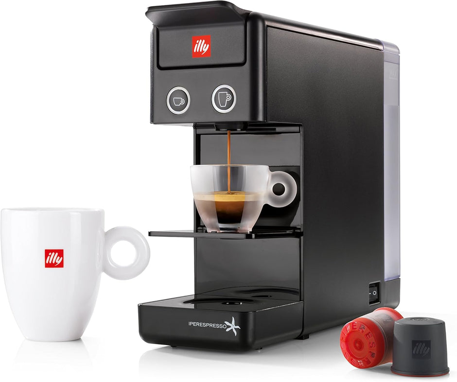 illy Coffee Maker Machine Y3.2, Espresso & Filter Capsules Coffee Machine, Compact Design, Black