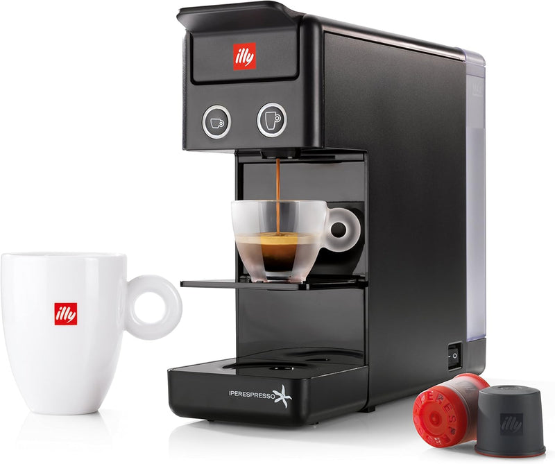 illy Coffee Maker Machine Y3.2, Espresso & Filter Capsules Coffee Machine, Compact Design, Black