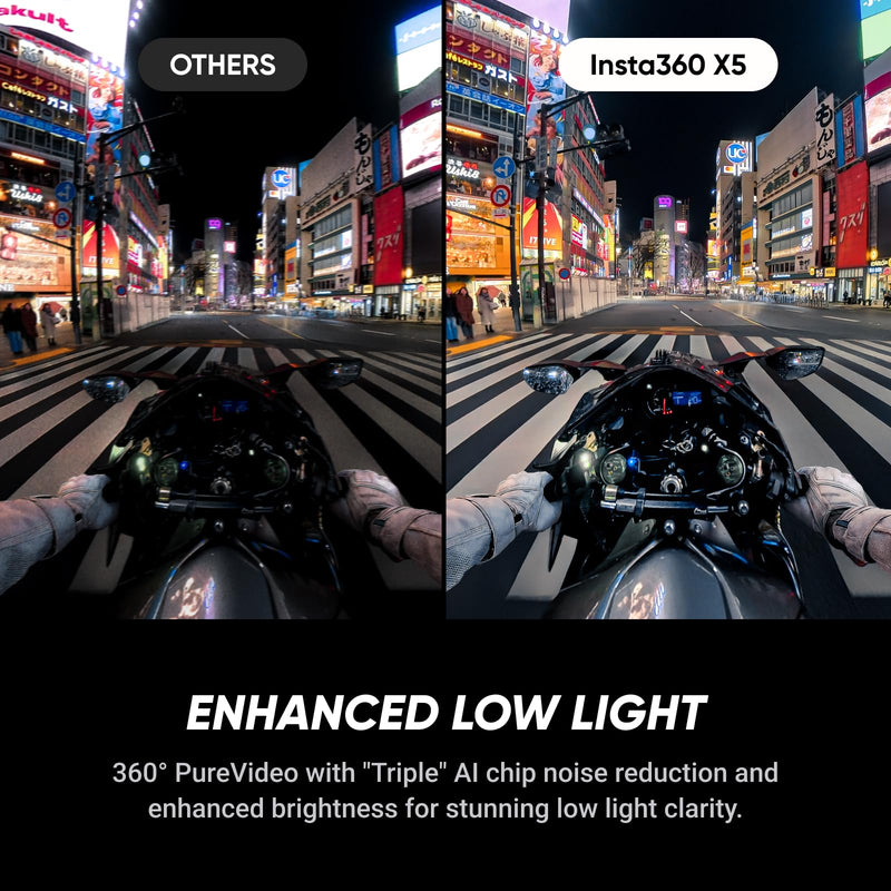 Insta360 X5 Satin White - Waterproof 8K 360° Action Camera, Leading Low Light, Invisible Selfie Stick Effect, Rugged and Replaceable Lens, 3-Hour Battery, Built-in Wind Guard, Stabilization