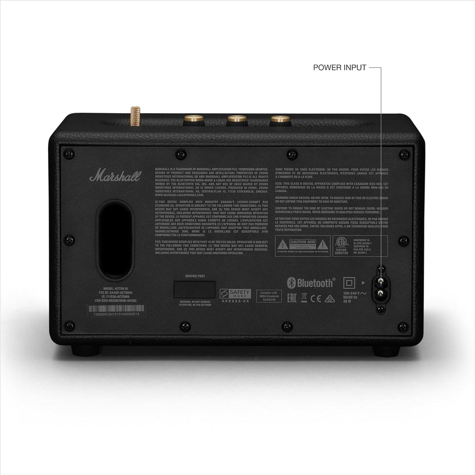 Marshall Acton III Bluetooth Speaker, Wireless - Black