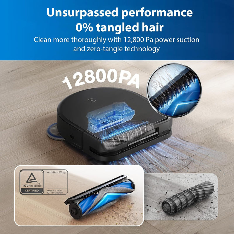 ECOVACS DEEBOT X5 PRO Omni, Vacuum and Mop Robot, 12800 Pa, Anti-Tangle, TruEdge™ Adaptive Edge Cleaning, Wipe with Warm Water at 70°C, Intelligent AINA 2.0 Navigation