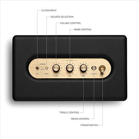 Marshall Acton III Bluetooth Speaker, Wireless - Black - Bluetooth Speaker UAE