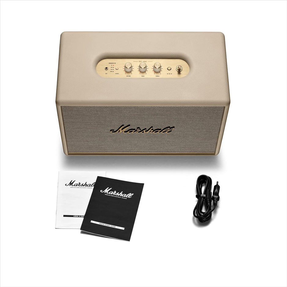 Marshall Woburn III Wireless Bluetooth Speaker, Cream, One Size