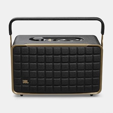 JBL Authentics 300 - Portable Retro-Style Smart Bluetooth Speaker with Powerful Sound, Wi-Fi, and Built-in Battery, JBLAUTH300BLKUK, Black