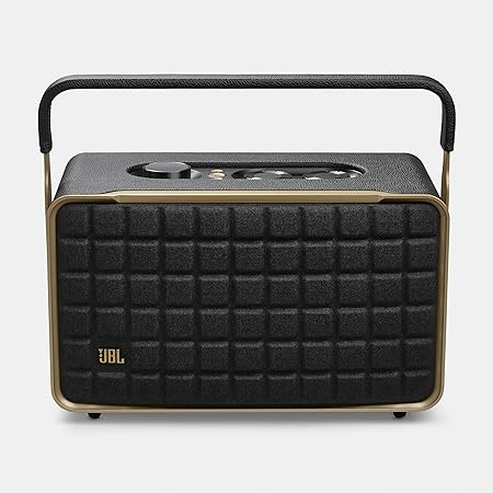 JBL Authentics 300 - Portable Retro-Style Smart Bluetooth Speaker with Powerful Sound, Wi-Fi, and Built-in Battery, JBLAUTH300BLKUK, Black - Bluetooth Speaker UAE