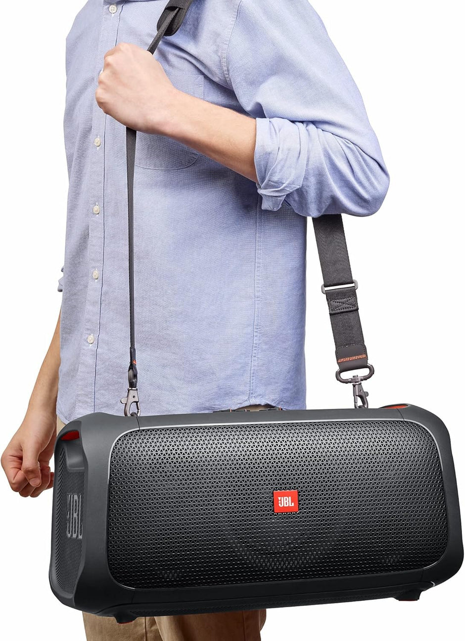JBL Partybox On-The-GO Portable Party Speaker with Built In Lights and Wireless Mic, 100W of Powerful Booming JBL Pro Sound, Heavy Bass, IPX4 Splashproof, Bluetooth Stream - Black, JBLPARTYBOXOTGUK