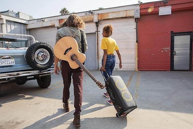 JBL PartyBox 310 Portable Party Speaker with Dazzling Lights and Powerful JBL Pro Sound, 18H Battery, Built-In Wheels, IPX4 Splashproof, SOund Effects, Karaoke Mode, USB Port