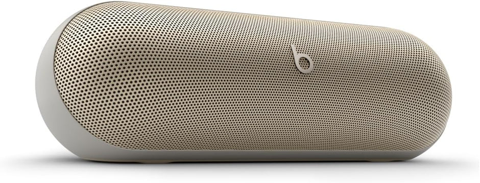 Beats Pill Portable Bluetooth Speaker – 24H Battery, USB-C Charging, IP67 Waterproof, Built-in Mic, Apple & Android Compatible – Champagne Gold