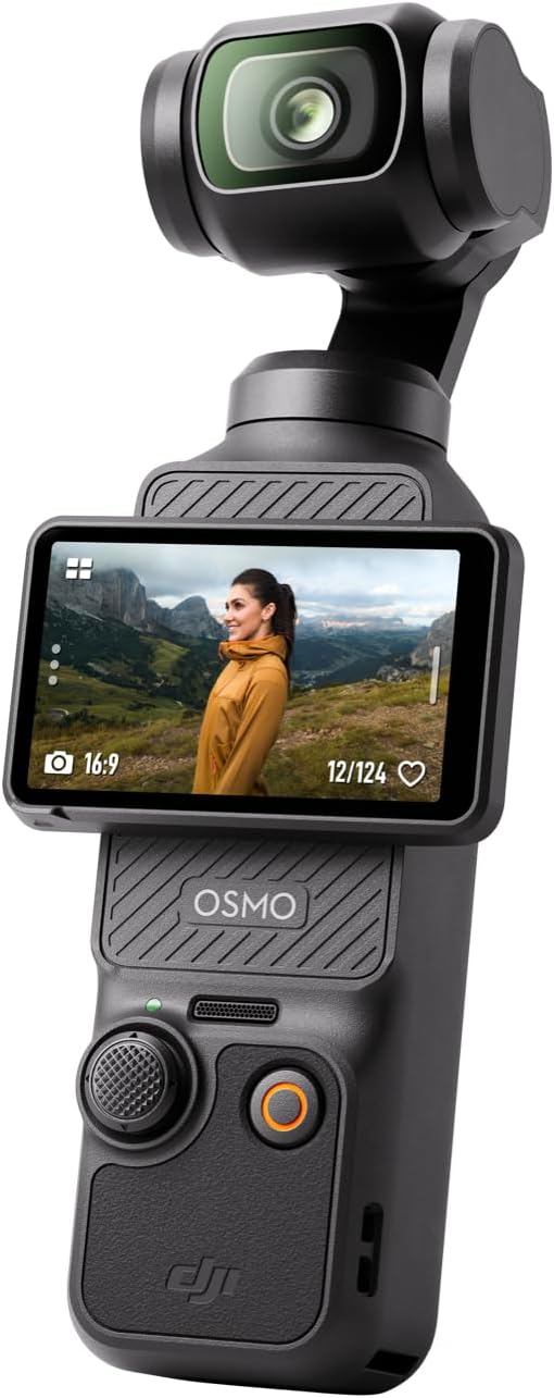 DJI Osmo Pocket 3 Vlogging Camera – 1″ CMOS, 4K/120fps Video, 3-Axis Stabilization, Face/Object Tracking, Fast Focus, 2″ Rotatable Touchscreen