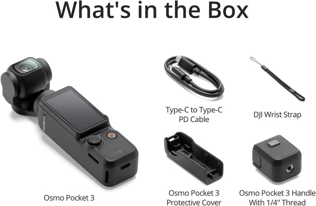DJI Osmo Pocket 3 Vlogging Camera – 1″ CMOS, 4K/120fps Video, 3-Axis Stabilization, Face/Object Tracking, Fast Focus, 2″ Rotatable Touchscreen