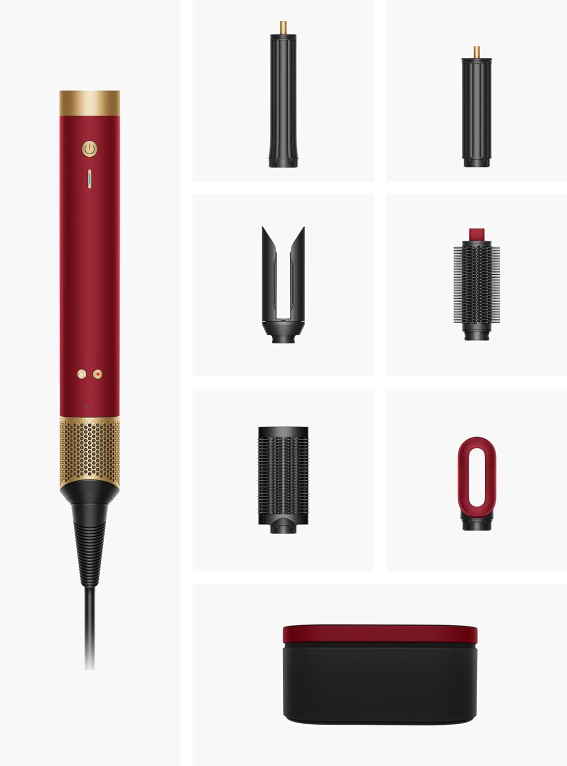 Dyson Airwrap Co-anda 2X™ Multi-Styler & Hair Dryer (Red Velvet/Gold) – Straight & Wavy Styling Tool | No Extreme Heat Damage