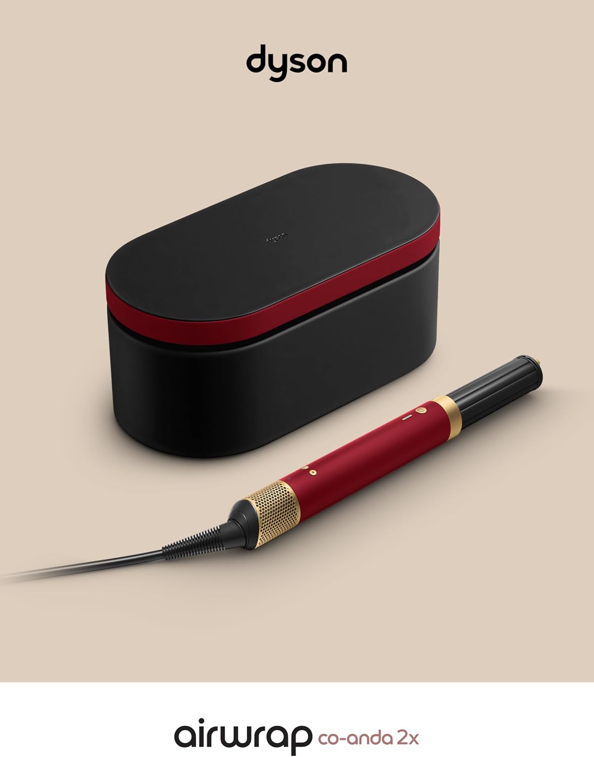 Dyson Airwrap Co-anda 2X™ Multi-Styler & Hair Dryer (Red Velvet/Gold) – Straight & Wavy Styling Tool | No Extreme Heat Damage