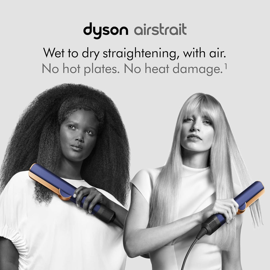 Dyson Airstrait™ Hair Straightener (Nickel/Copper) – Wet-to-Dry Hair Straightener with No Heat Damage | Fast Styling & Smooth Finish