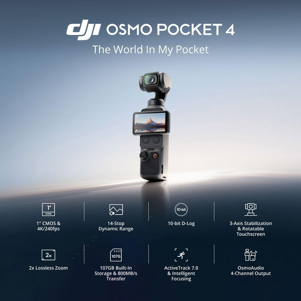 DJI Osmo Pocket 4 Standard Combo – 4K Gimbal Camera - Camera UAE