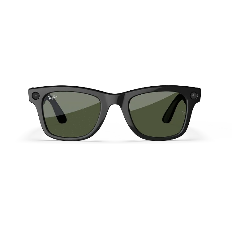 RAY-BAN | META WAYFARER   Shiny Black Lenses G-15 Green