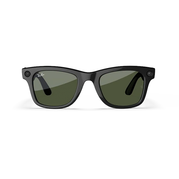 RAY-BAN | META WAYFARER   Shiny Black Lenses G-15 Green