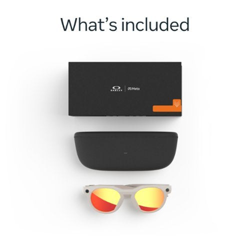 Meta Oakley HSTN Smart Glasses – Prizm Ruby Lenses, Warm Grey Frame, AI Camera Glasses with Audio, Photo & Video Capture - Camera UAE