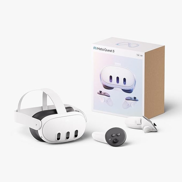 Meta Quest 3 Advanced All-In-One VR Headset 512GB – Mixed Reality, 4K+ Display, Snapdragon XR2 Gen 2, Wireless Virtual Reality Headset – White - Headphones UAE