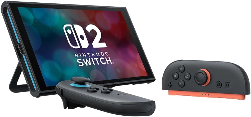 Nintendo Switch 2 gaming console hybrid handheld and dock system

Nintendo Switch 2 portable gaming console with Joy-Con controllers

Nintendo Switch 2 next-generation hybrid gaming system for TV and handheld play

Nintendo Switch 2 gaming console front view product image