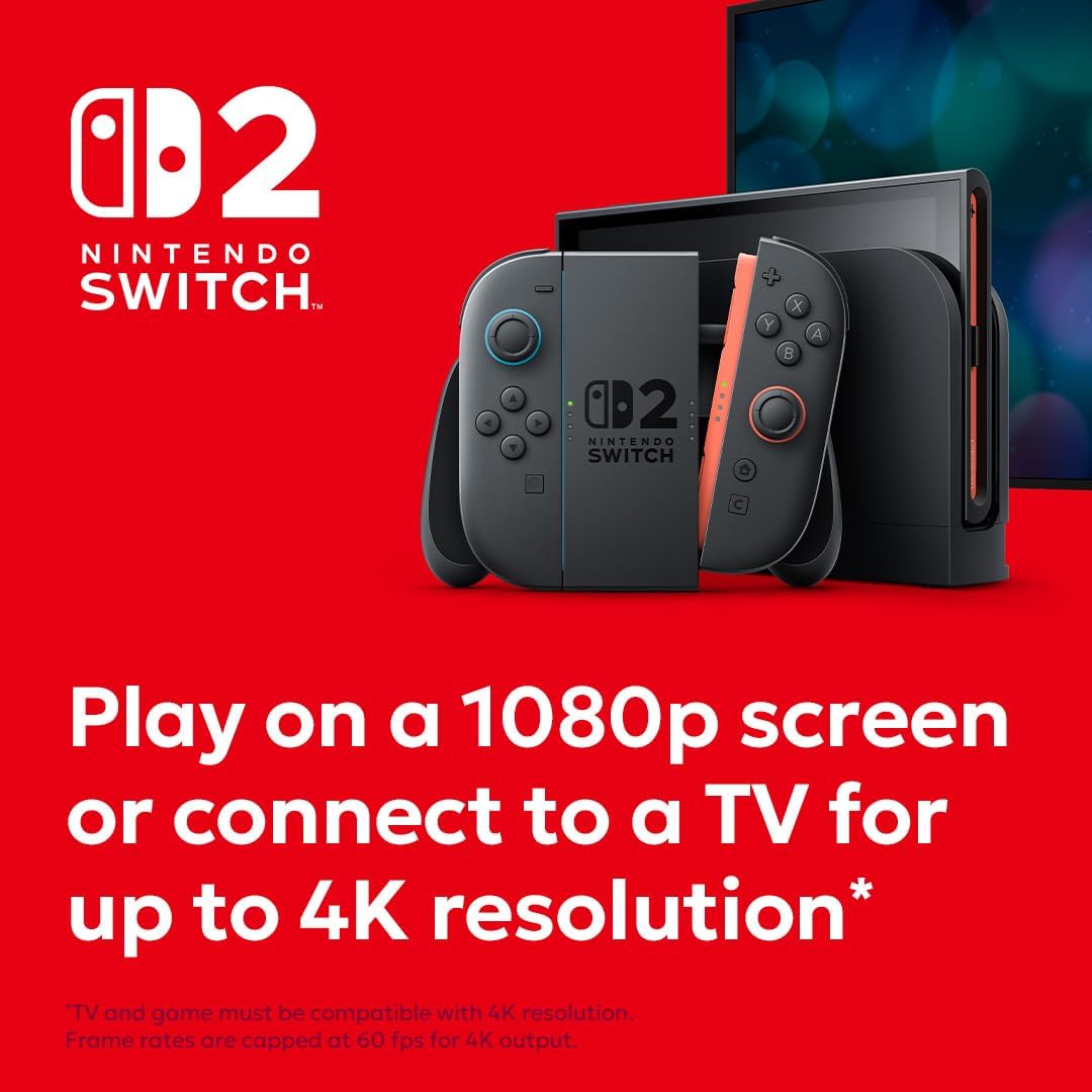 Nintendo Switch 2 gaming console hybrid handheld and dock system

Nintendo Switch 2 portable gaming console with Joy-Con controllers

Nintendo Switch 2 next-generation hybrid gaming system for TV and handheld play

Nintendo Switch 2 gaming console front view product image