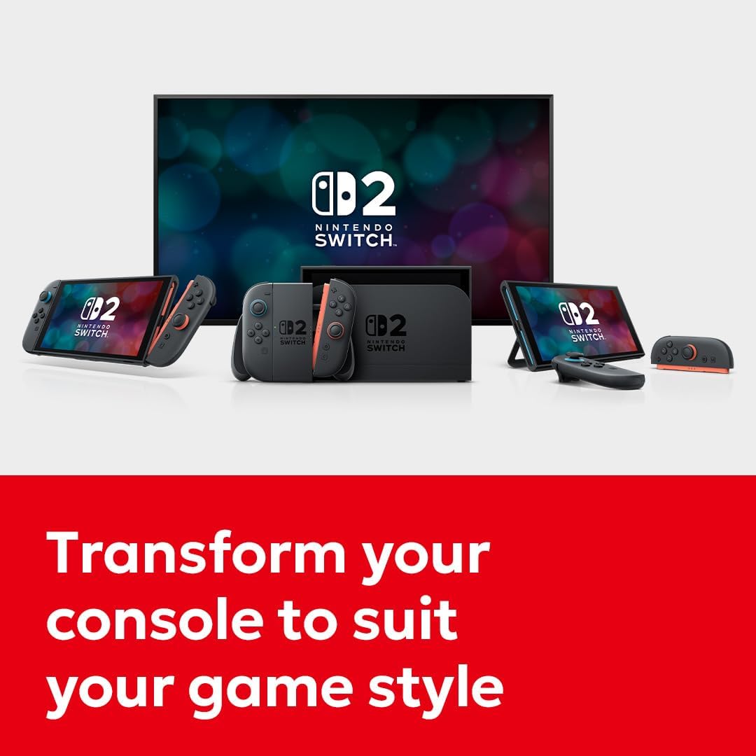 Nintendo Switch 2 gaming console hybrid handheld and dock system

Nintendo Switch 2 portable gaming console with Joy-Con controllers

Nintendo Switch 2 next-generation hybrid gaming system for TV and handheld play

Nintendo Switch 2 gaming console front view product image